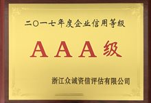 2017年度AAA企业信用等级